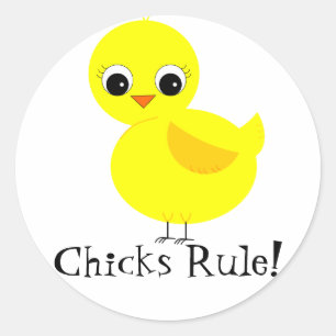 Chicks Rule! Classic Round Sticker
