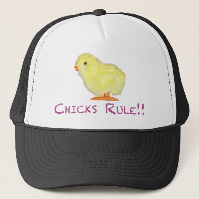Chicks Rule Side Transparent Trucker Hat (Front)