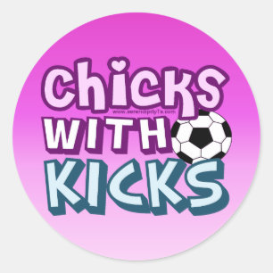 Chicks with Kicks Classic Round Sticker