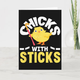 Chicks With Sticks Field Hockey Player Fun Card