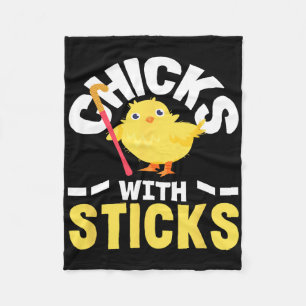 Chicks With Sticks Field Hockey Player Fun Fleece Blanket