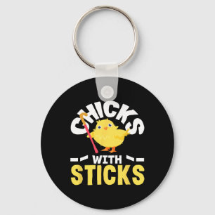 Chicks With Sticks Field Hockey Player Fun Key Ring