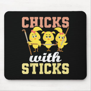 Chicks With Sticks - Field Hockey Player Hockey Fa Mouse Pad