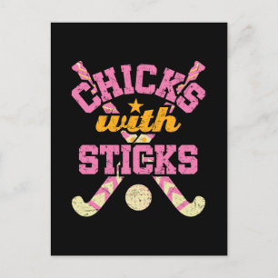Chicks with Sticks Field Hockey Women Postcard