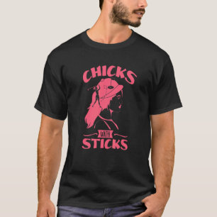 Chicks With Sticks Golf Cart Golfer Costume Women  T-Shirt