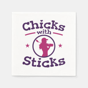 Chicks with Sticks Golf Golfing Golfer Women Napkin