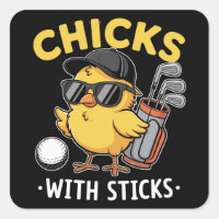 Chicks with Sticks Golfer Girl Golf Club Golfing