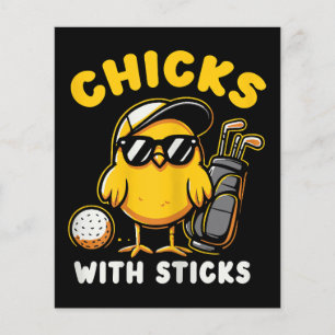 Chicks With Sticks Golfer Girl Woman Golf Club Gol