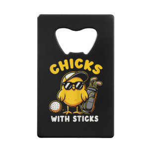 Chicks With Sticks Golfer Girl Woman Golf Club Gol
