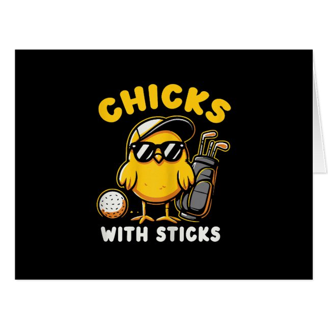 Chicks With Sticks Golfer Girl Woman Golf Club Gol (Front Horizontal)