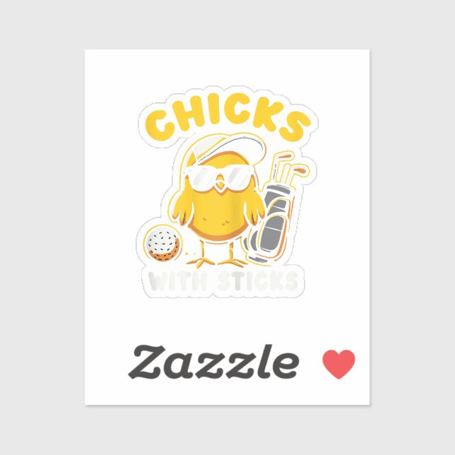 Chicks With Sticks Golfer Girl Woman Golf Club Gol (Sheet)
