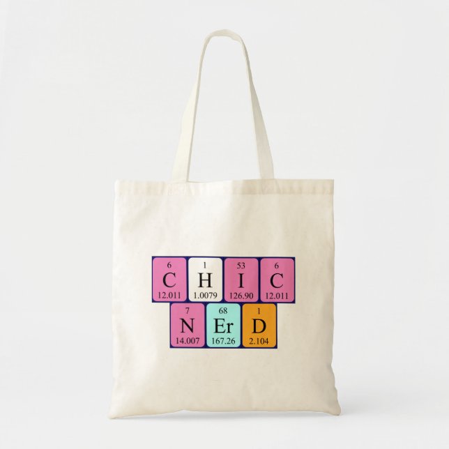 ChicNerd periodic table phrase tote bag (Front)