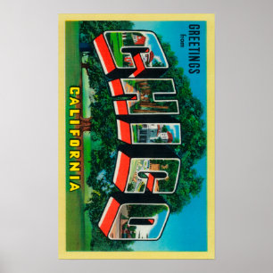 Chico, California - Large Letter Scenes Poster