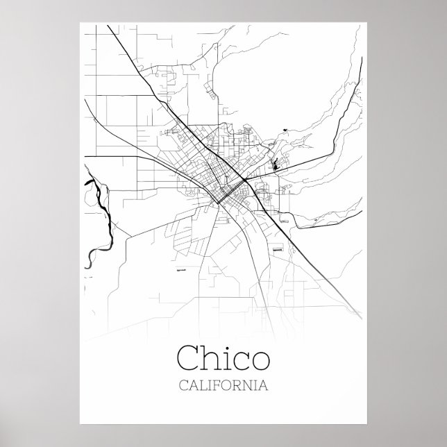 Chico Map - California - City Map Poster (Front)