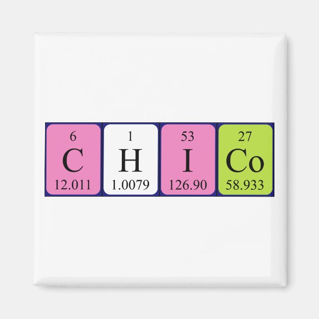 Chico periodic table name magnet (Front)