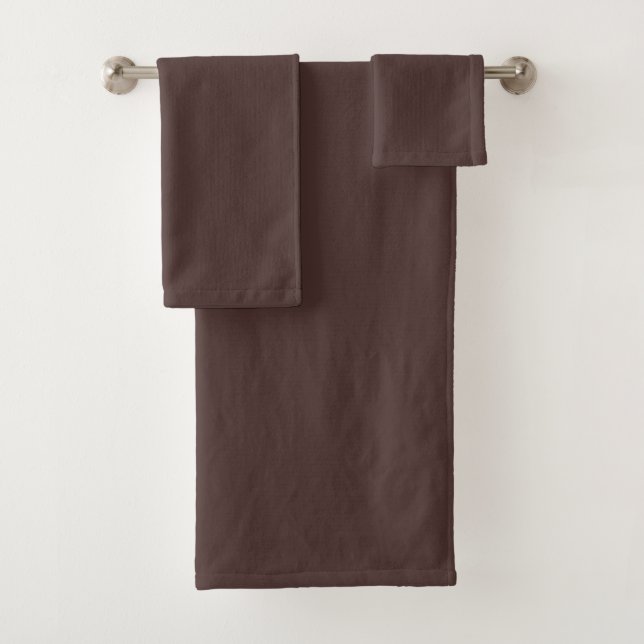 Chicory Coffee Solid Colour Print, Neutral Brown Bath Towel Set (Insitu)