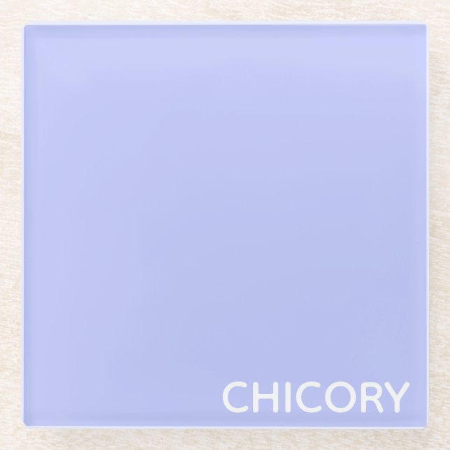 Chicory Flower blue colour name Glass Coaster (Front)