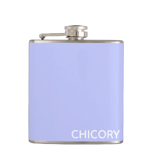 Chicory Flower blue colour name Hip Flask
