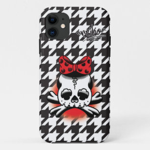 Chidori Check Dokuro-Chan Black iPhone 11 Case