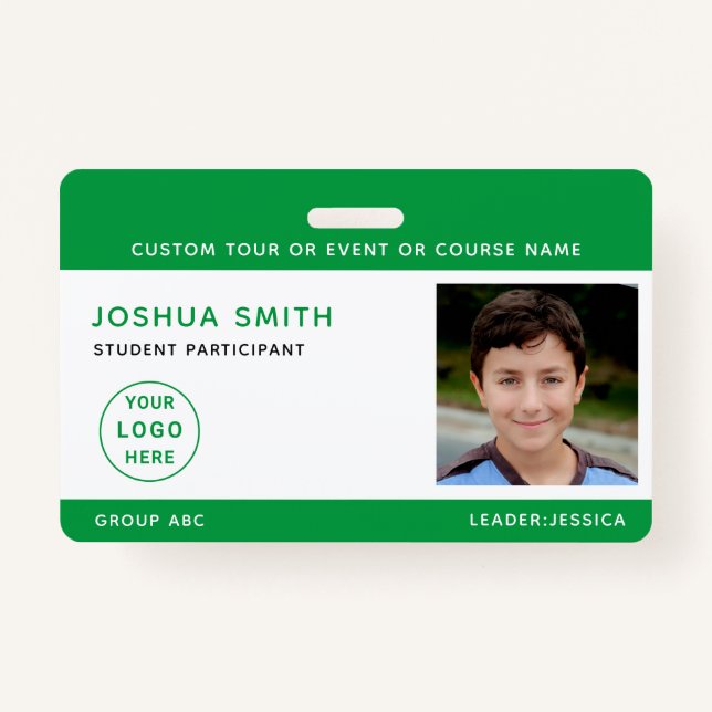 Chidren Photo ID Badge Music Tour School Trip  (Front)