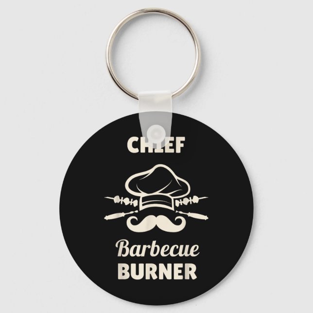 Chief Bbq Burner Funny Grilling Master Funny Bbq  Key Ring (Front)