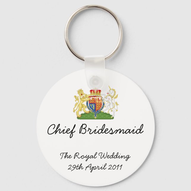 Chief Bridesmaid - Royal Wedding souvenir keychain (Front)