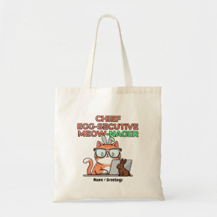 Chief Egg-secutive Meow-Nager Funny Easter Cat Tote Bag