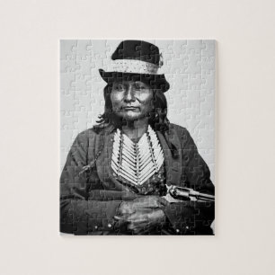 Chief Esatonyett, 1869 (b/w photo) Jigsaw Puzzle