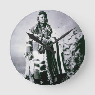 Chief Joseph (1840-1904) c.1880 (b/w photo) Round Clock