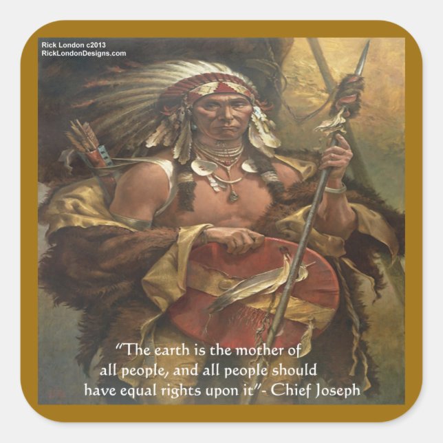 Chief Joseph & Nature Quote Gifts Tees & Cards Square Sticker (Front)