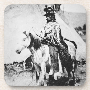 'Chief Looking Glass', c.1875 (b/w photo) Coaster