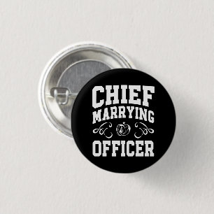 Chief Marrying Officer - Wedding Officiant Designs 3 Cm Round Badge
