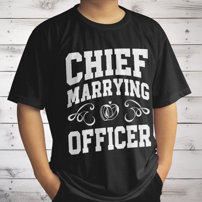 Chief Marrying Officer - Wedding Officiant Designs T-Shirt (Creator Uploaded)