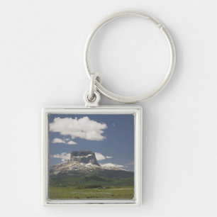 Chief Mountain With Pastures Of Grazing Cattle Key Ring