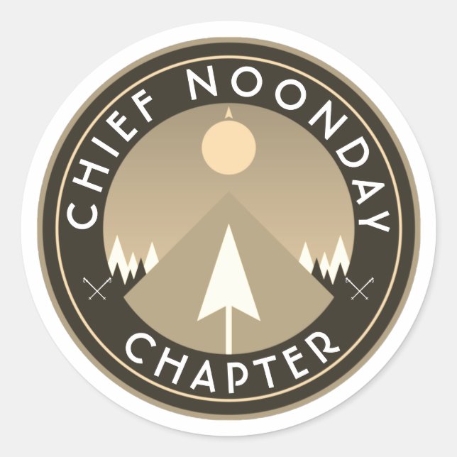 chief noonday chapter customisable hiking club classic round sticker (Front)
