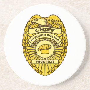 Chief Of Kitchen Police Badge Coaster