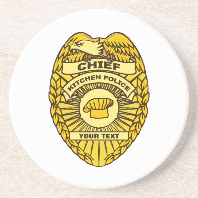 Chief Of Kitchen Police Badge Coaster (Front)