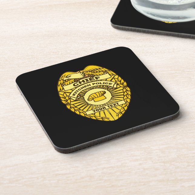 Chief Of Kitchen Police Badge Coaster (Left Side)