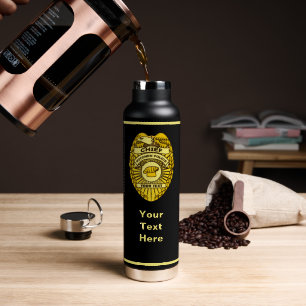 Chief Of Kitchen Police Badge Water Bottle