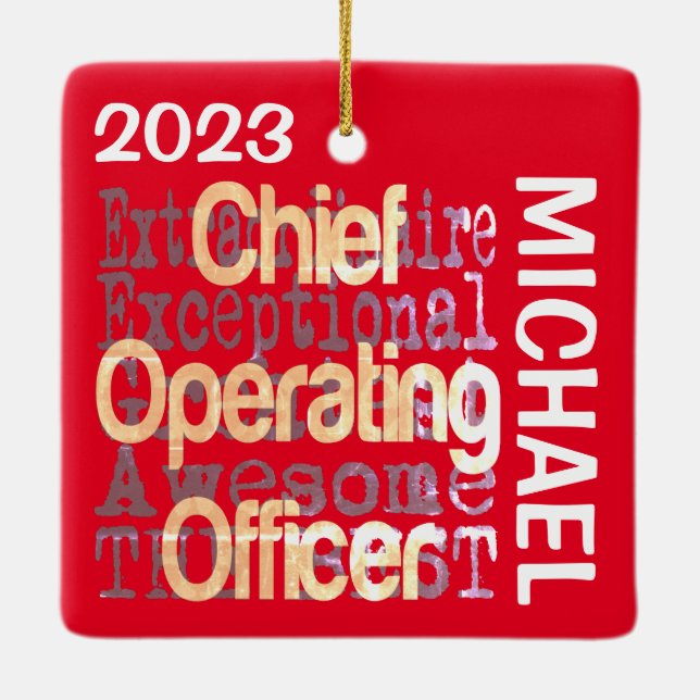 Chief Operating Officer COO Extraordinaire CUSTOM Ceramic Ornament (Back)