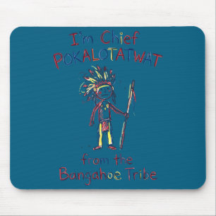 Chief pokalotatwat from the tribe indigenous nativ mouse pad