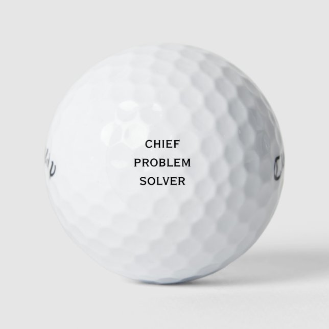 'Chief Problem Solver' Boss And Manager Gifts  Golf Balls (Front)