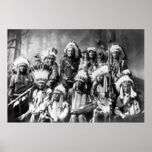 Chief Red Cloud With Other Chiefs: 1899 Poster