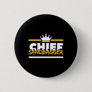 Chief Sandbagger Gag Golf 6 Cm Round Badge