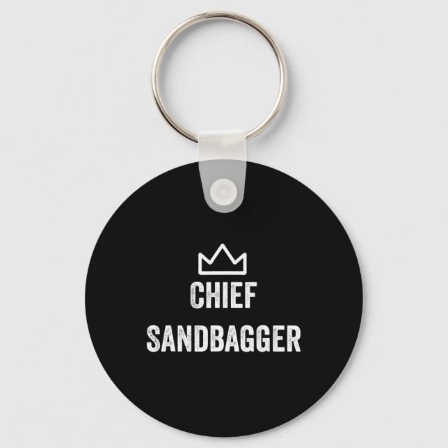 Chief Sandbagger Gift For Golf Meme Bjj Chess Sand Key Ring (Front)