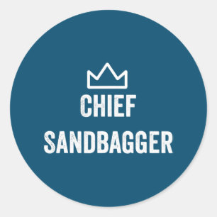Chief Sandbagger Golf Meme Bjj Chess Sandbag Classic Round Sticker