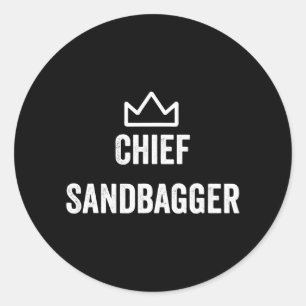Chief Sandbagger Golf Meme Bjj Chess Sandbag Classic Round Sticker