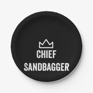 Chief Sandbagger Golf Meme Bjj Chess Sandbag Paper Plate