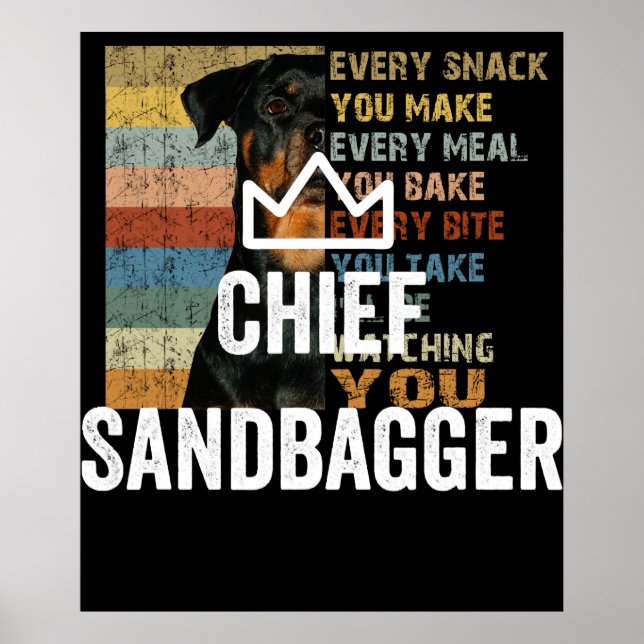 Chief Sandbagger Golf Meme Bjj Chess Sandbag Poster (Front)