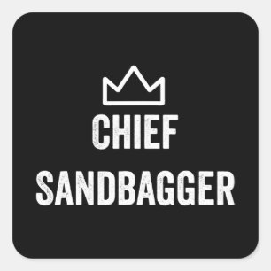 Chief Sandbagger Golf Meme Bjj Chess Sandbag Square Sticker